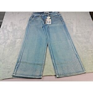 9th & Main Women's Wide Leg Jeans Size 10 High Rise Rhinestone 29" Inseam NWT